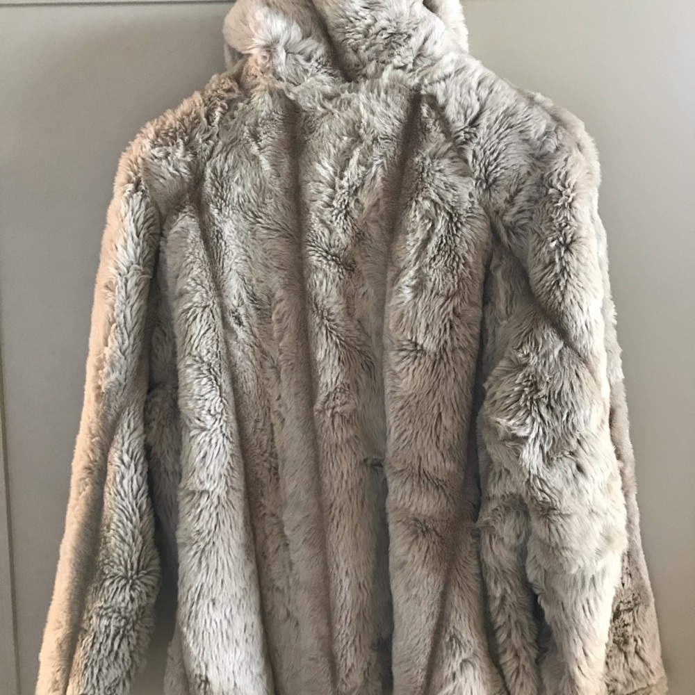 Vintage faux fur coat, sz L - Picture 3 of 4